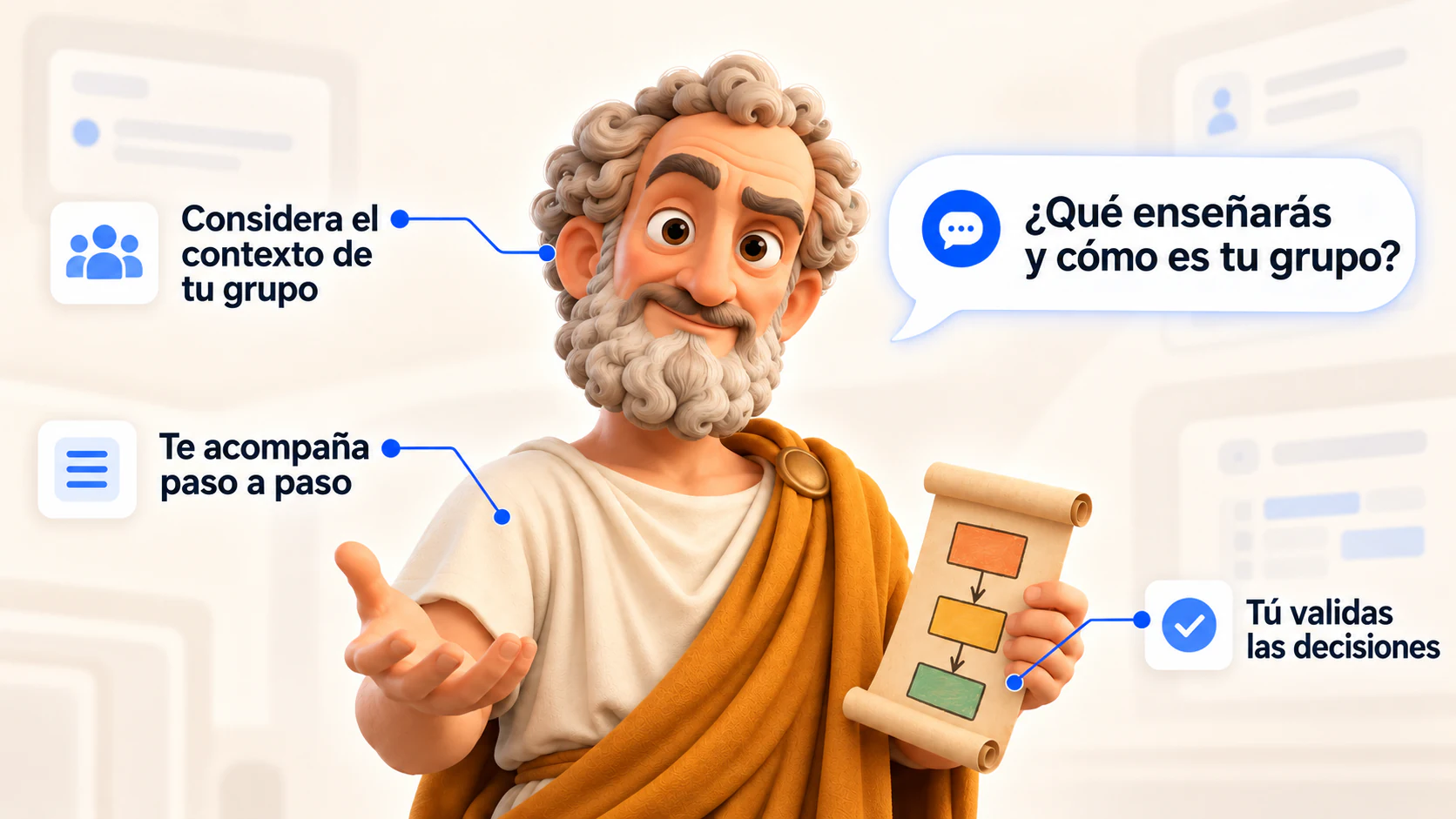 Aristóteles, especialista en planeación didáctica, sostiene un esquema de planeación